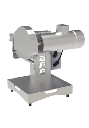 Stainless steel slicer on a white background